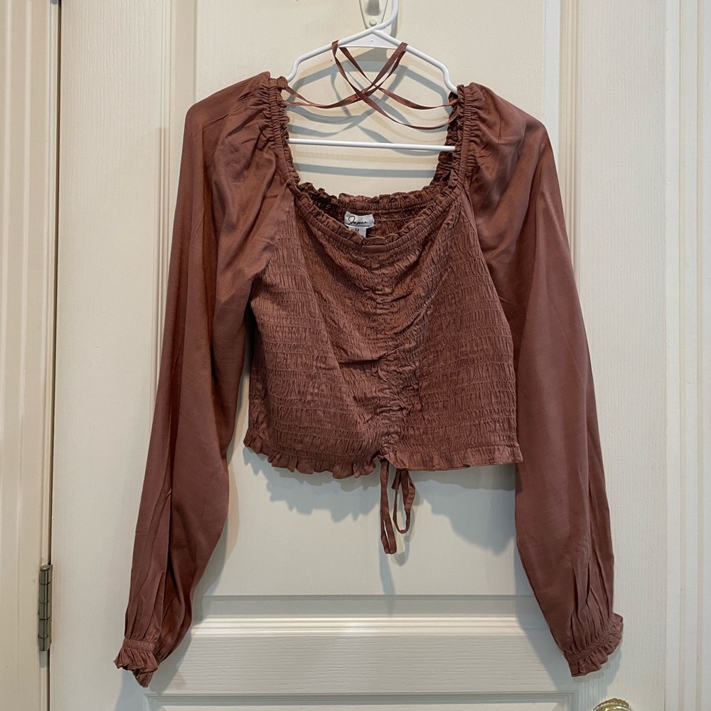Ruched and drawstring front blouse